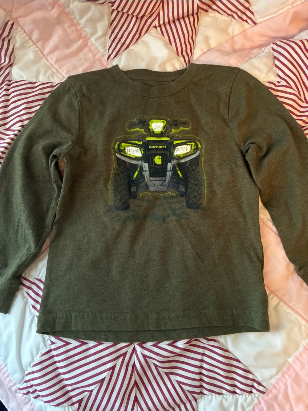Carhartt Olive Green Boys' ATV Graphic Long Sleeve Tee 2T